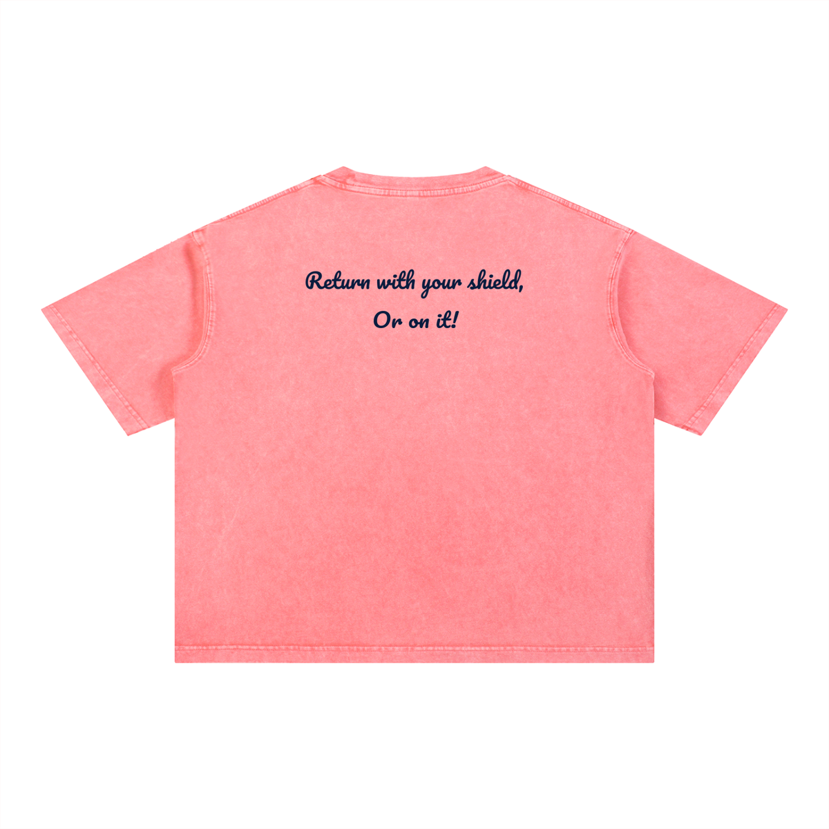 'Return with your shield, or upon it!' Mineral Washed Boxy Cotton T-Shirt