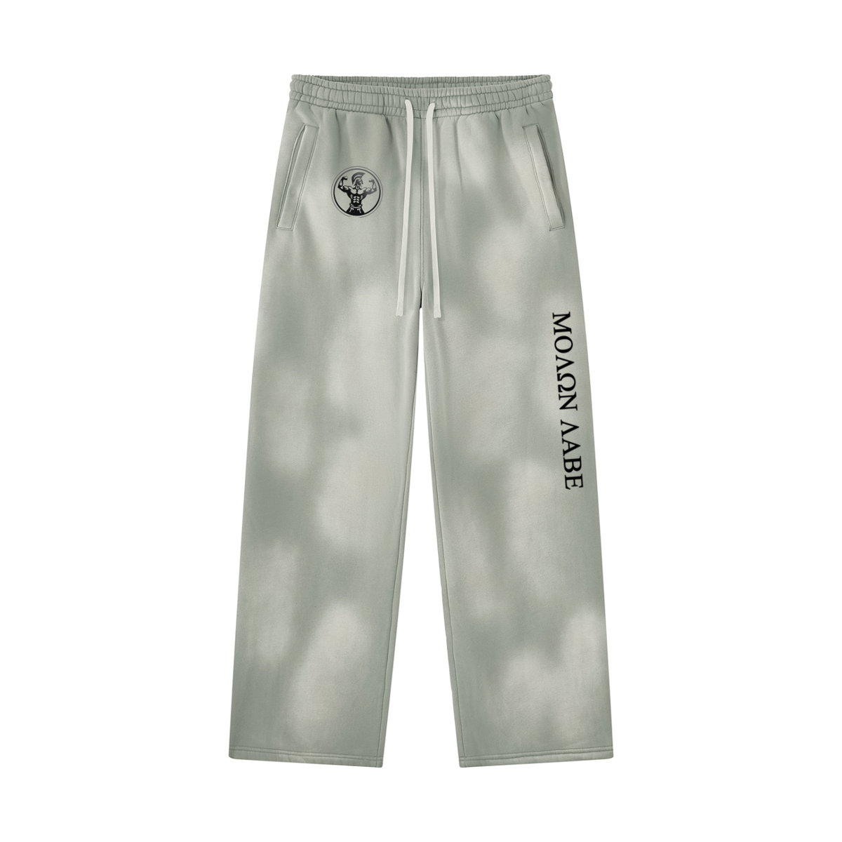 Full Set Spartan Sun-faded Wide Leg Fleece Sweatpants and Hoodie