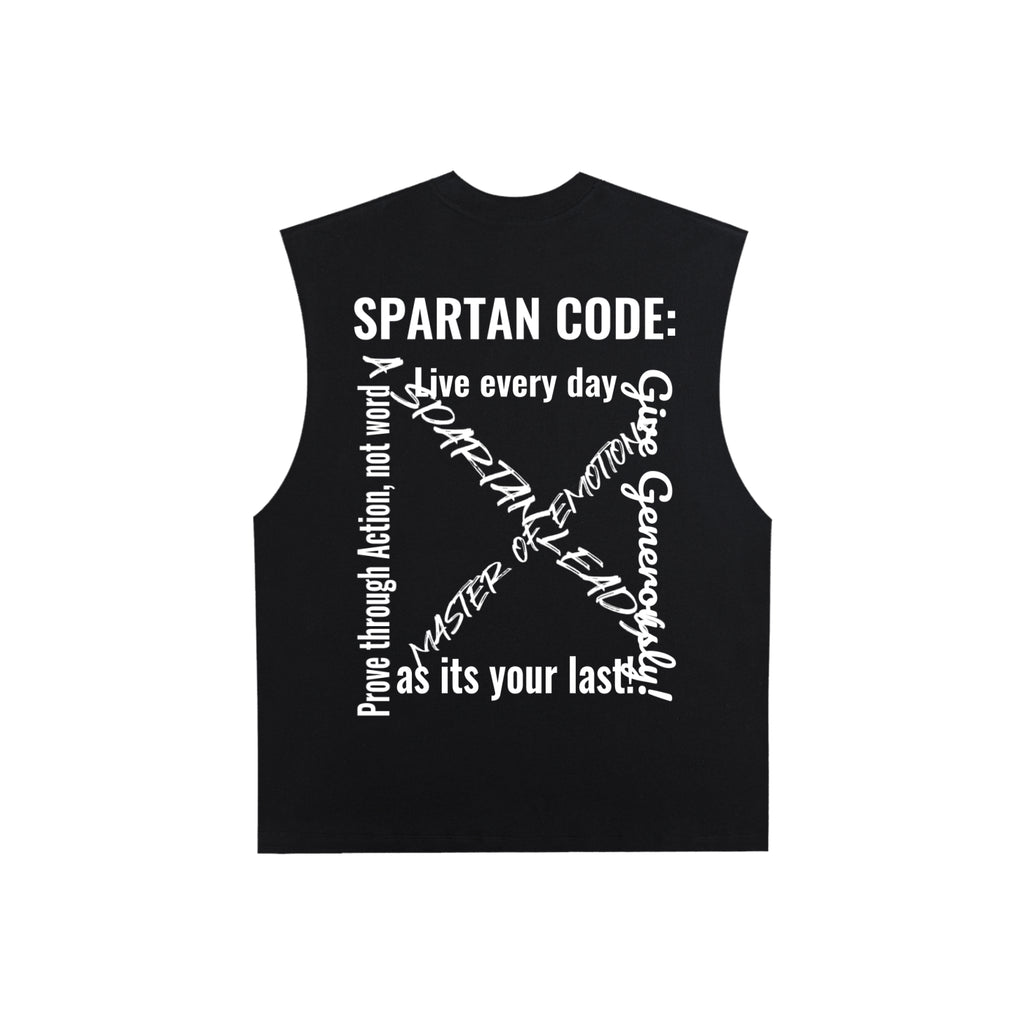 Spartan Code Raw Edge Cotton Tank Top