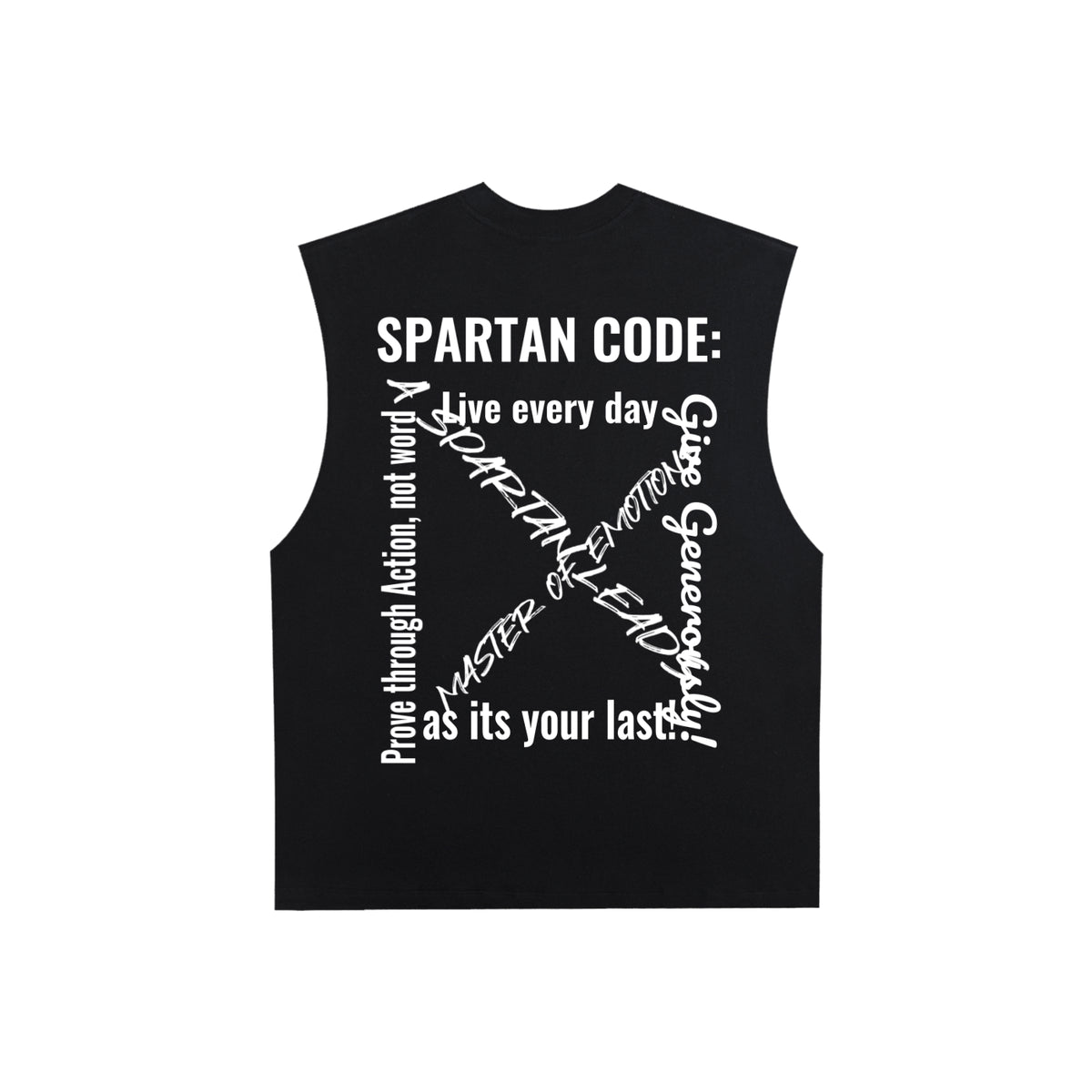 Spartan Code Raw Edge Cotton Tank Top