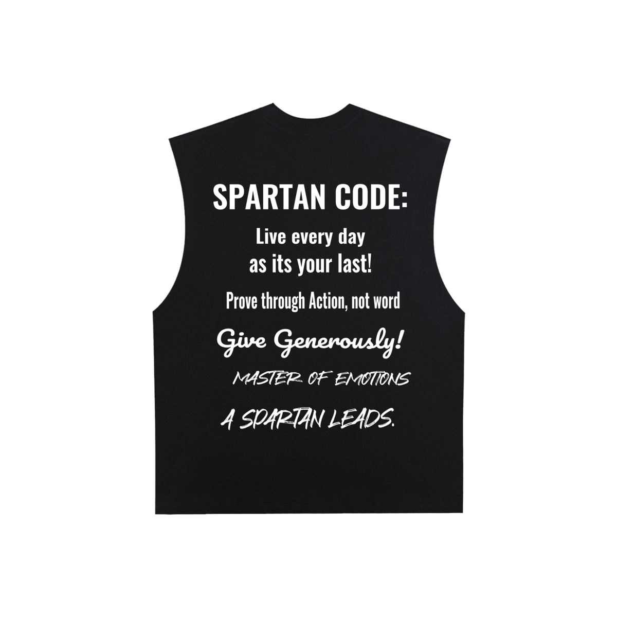 Spartan Code Raw Edge Cotton Tank Top