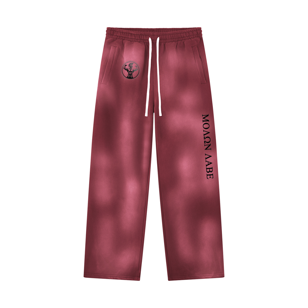Full Set Spartan Sun-faded Wide Leg Fleece Sweatpants and Hoodie