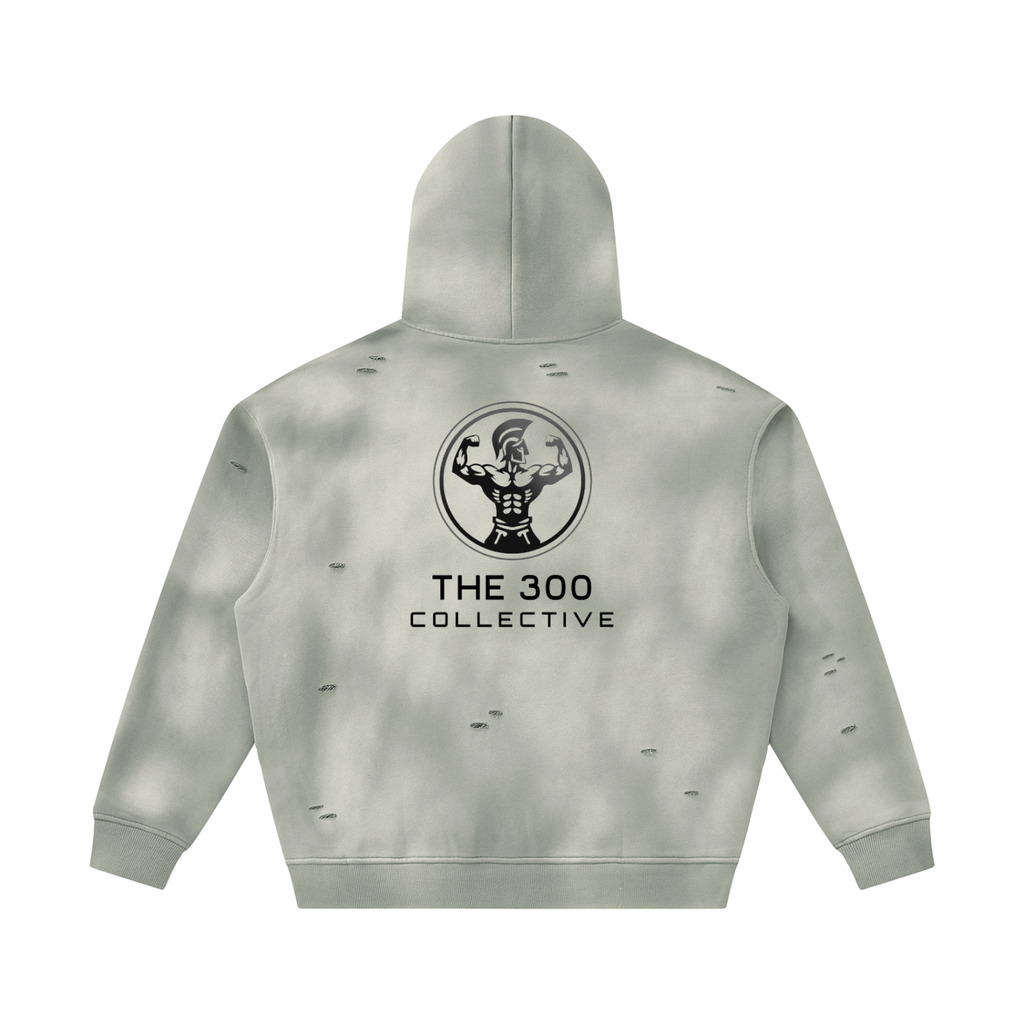 Full Set Spartan Sun-faded Wide Leg Fleece Sweatpants and Hoodie